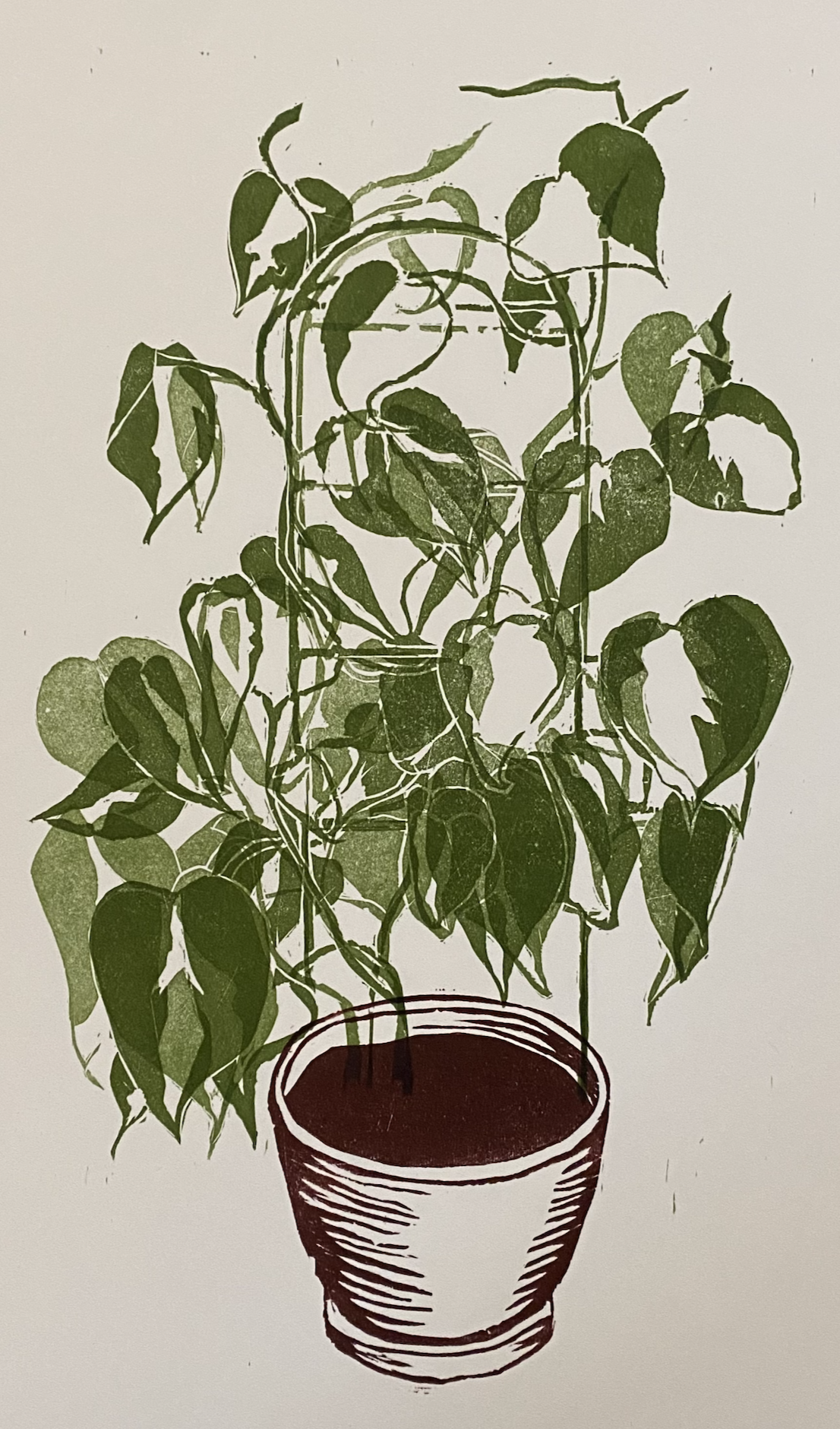 materials: linoleum block, printing ink